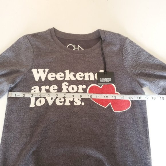 NWT Chaser Weekends are for lovers long sleeve crew neck - Picture 11 of 14